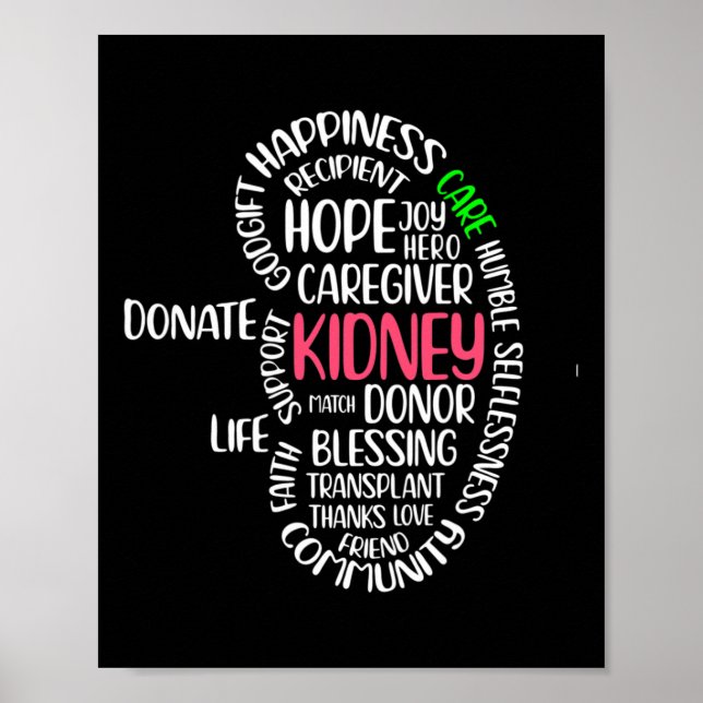 Kidney Disease Awareness Transplant Organ Donor Do Poster (Front)