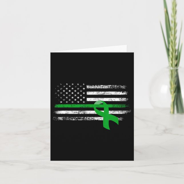 Kidney Disease Awareness Us Flag Support Squad Gre Card (Front)