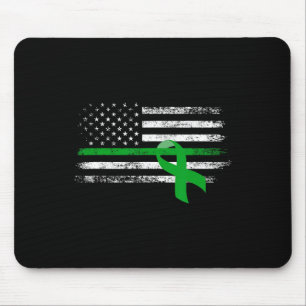 Kidney Disease Awareness Us Flag Support Squad Gre Mouse Pad
