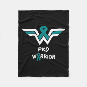 Kidney Disease Awareness Warrior Teal Ribbon 1 Fleece Blanket