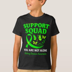Kidney Disease Awarness Green Ribbon Butterfly T-Shirt
