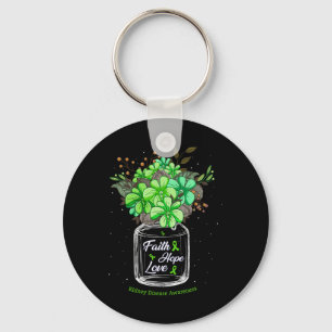 Kidney Disease Faith Love Hope Flower Jar Awarenes Key Ring