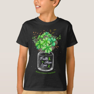 Kidney Disease Faith Love Hope Flower Jar Awarenes T-Shirt