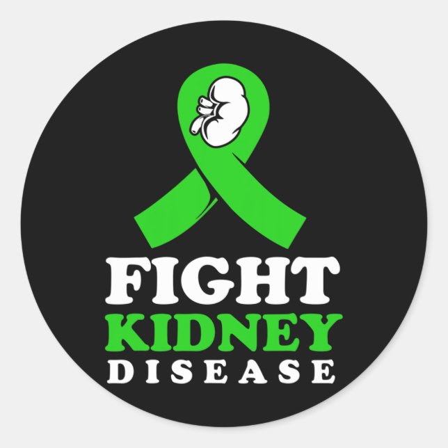 Kidney Disease Fighter  Classic Round Sticker (Front)