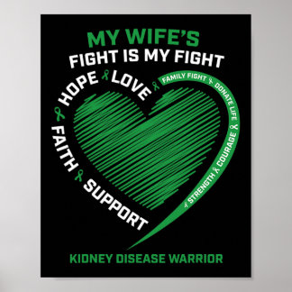 Kidney Disease Fighter Warrior Husbynd Wife Men Wo Poster