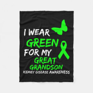 Kidney Disease I Wear Green For My Great Grandson Fleece Blanket
