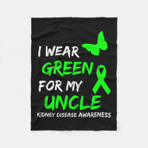 Kidney Disease I Wear Green For My Uncle Ribbon 2  Fleece Blanket