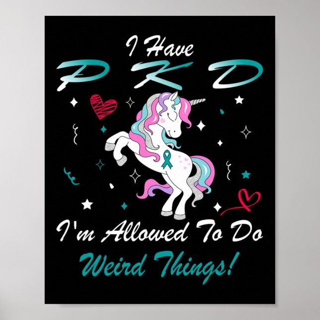 Kidney Disease Pkd Awareness Unicorn Support  Poster (Front)