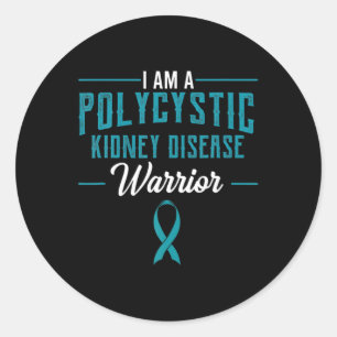 Kidney Disease Pkd Warrior Pckd Awareness Teal  Classic Round Sticker