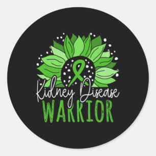 Kidney Disease Warrior Classic Round Sticker