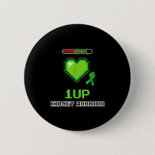 Kidney disease warrior green ribbon health 6 cm round badge