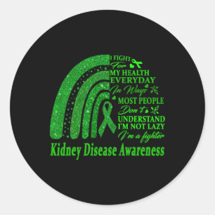 Kidney Disease Warrior I'm Fine 2 Classic Round Sticker