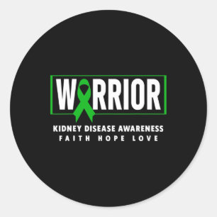 Kidney Disease Warrior - Kidney Disease Awareness Classic Round Sticker