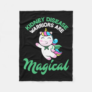 Kidney Disease Warrior Magical Unicorn Kidney Awar Fleece Blanket