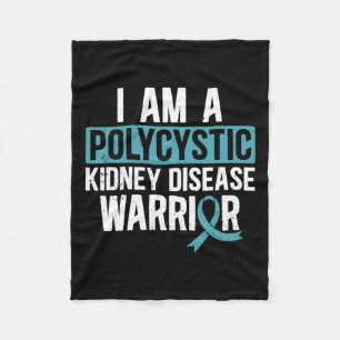 Kidney Disease Warrior Pkd Teal Ribbon Awareness Fleece Blanket