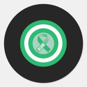 Kidney Disease Warrior Ribbon Awareness Gift Suppo Classic Round Sticker