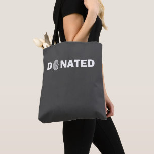 Kidney - Donated, grey, Tote Bag