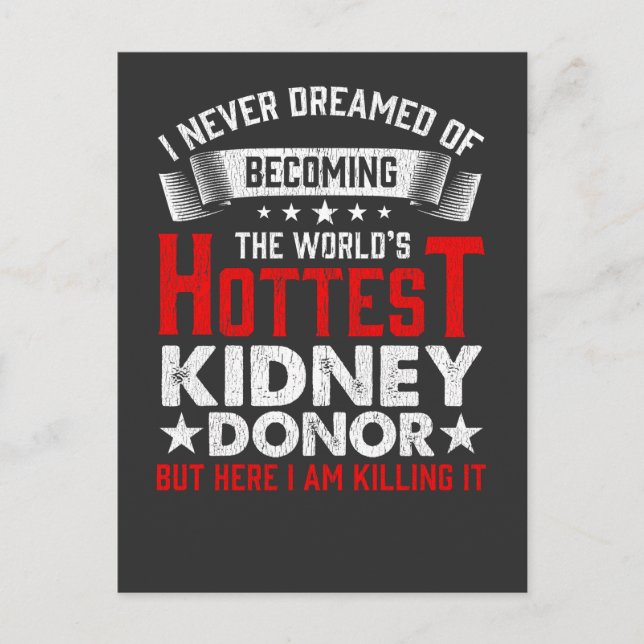 Kidney Donor Organ Transplant Surgery Recovery Postcard (Front)