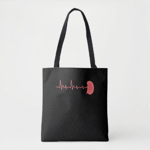 Kidney Heartbeat - EKG Pulse Heart Rate Dialysis Tote Bag