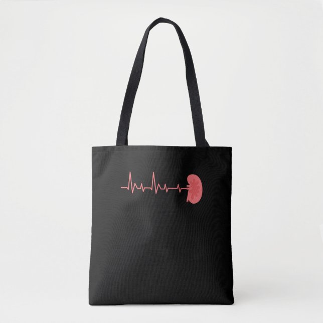 Kidney Heartbeat - EKG Pulse Heart Rate Dialysis Tote Bag (Front)