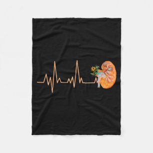 Kidney Heartbeat Pulse Disease Awareness Dialysis Fleece Blanket