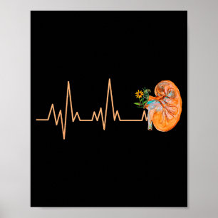 Kidney Heartbeat Pulse Disease Awareness Dialysis Poster