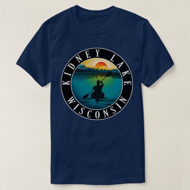 Kidney Lake Wisconsin Kayaking T-Shirt (Design Front)