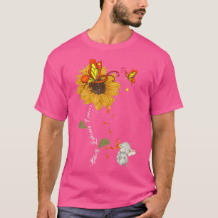 Kidney Leukaemia Cancer Awareness Sunflower Elepha T-Shirt