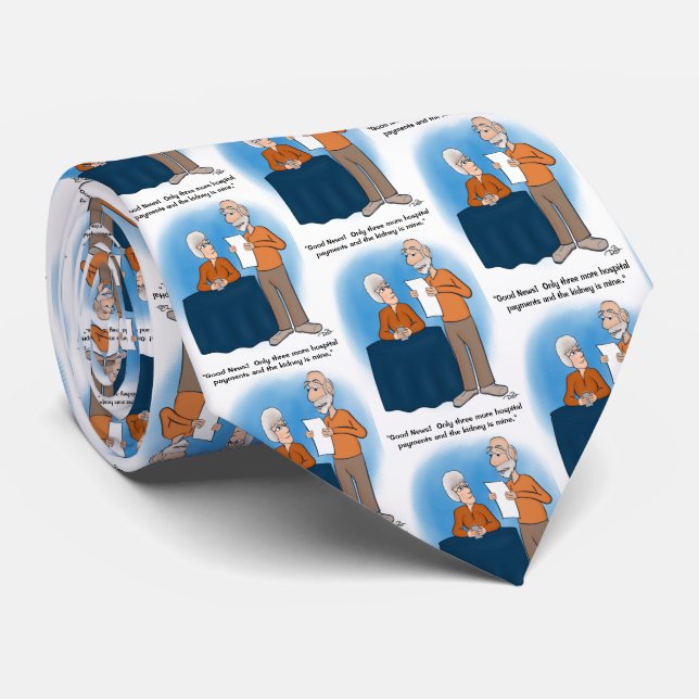 Kidney Payment Instalments White Necktie (Rolled)