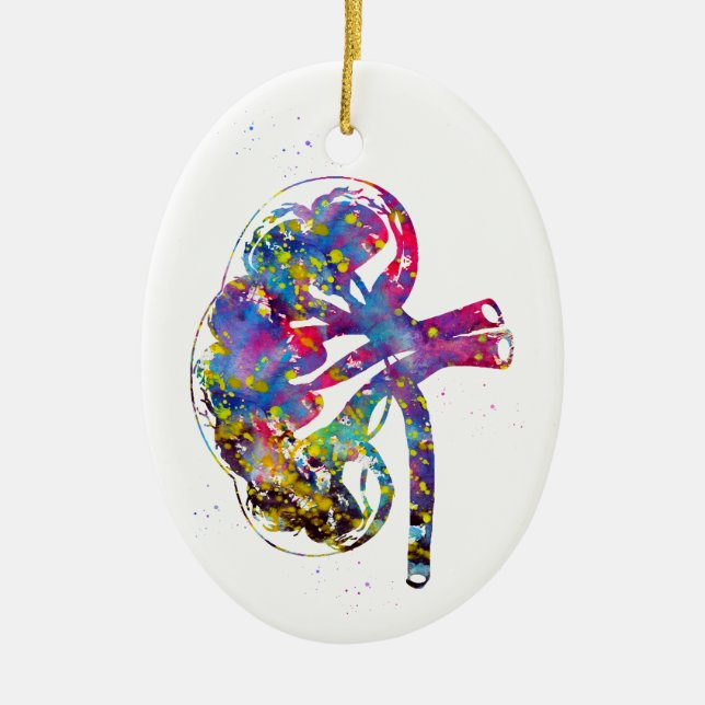 Kidney section ceramic tree decoration (Front)