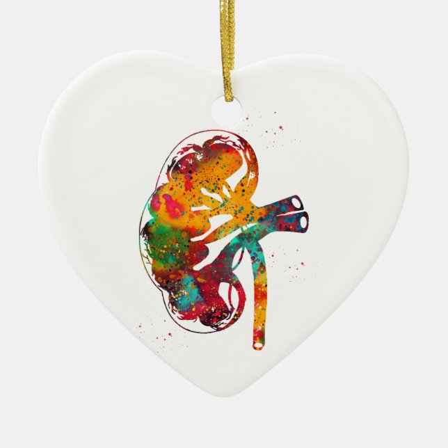 Kidney section ceramic tree decoration (Front)