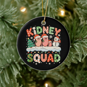 Kidney Squad Dialysis Nurse Christmas Xmas Snowman Ceramic Tree Decoration