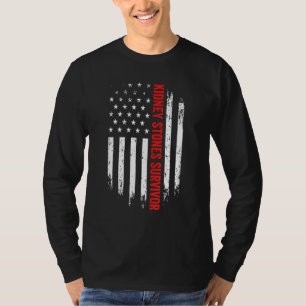 Kidney Stones Survivor American Flag Recovery Get  T-Shirt
