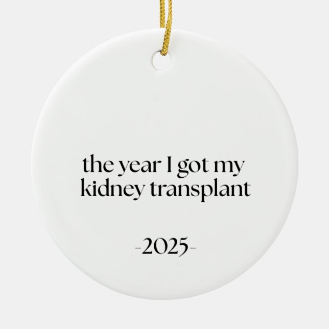 Kidney Transplant Date Ceramic Tree Decoration (Front)