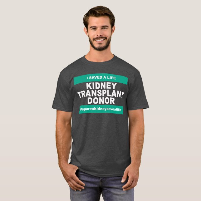 Kidney Transplant Donor - Dark Colour T-Shirt (Front Full)
