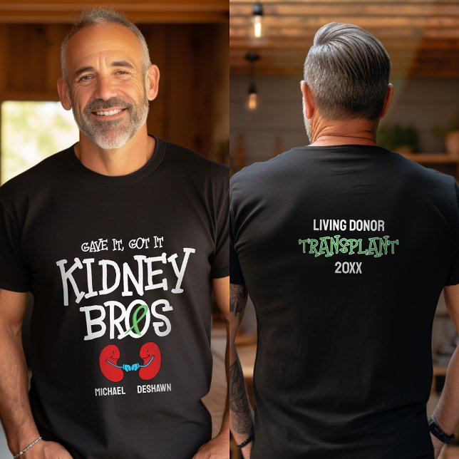 Kidney Transplant Donor & Recipient Men's Custom T-Shirt (Creator Uploaded)