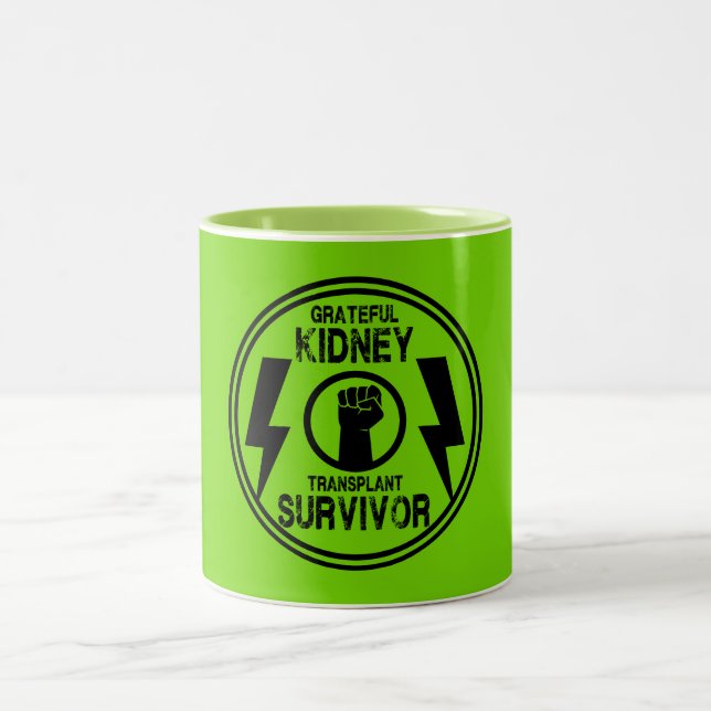 Kidney Transplant Survivor Two-Tone Coffee Mug (Center)