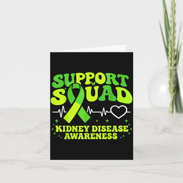 Kidney warrior support squad green ribbon card (Front)