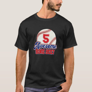 Kids 05th Birthday Baseball Player 05 Years Old Vi T-Shirt