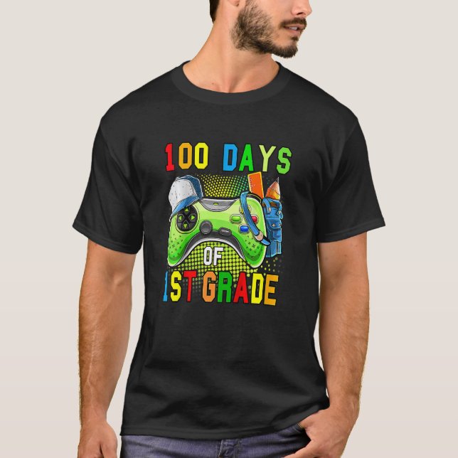 Kids 100 Days Of First Grade Level Unlocked 100 Da T-Shirt (Front)