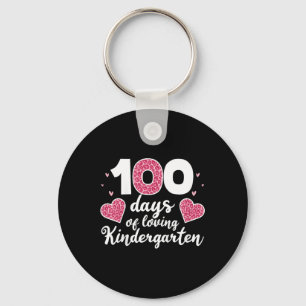 Kids 100 Days Of Kindergarten Tee Girls Love 100th Key Ring