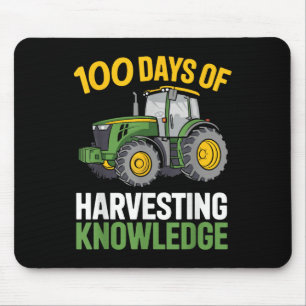 Kids 100 Days Of School Boy Tractor Farming 100th  Mouse Pad