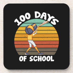 Kids 100 Days Of School Boys 100th Day Baseball Coaster