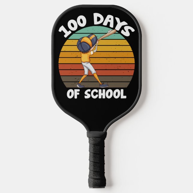 Kids 100 Days Of School Boys 100th Day Baseball Pickleball Paddle (Front)