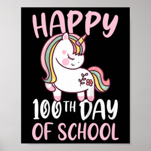 Kids 100 Days Of School Girls Happy 100th Day Of S Poster