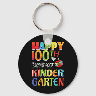 Kids 100 Days Of School Happy 100th Day Of Kinderg Key Ring