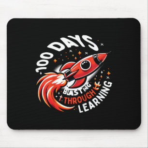 Kids 100 Days Of School Space Rocketship 100th Day Mouse Pad