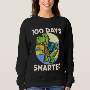 Kids 100 days smarter, Cute dino Happy 100th Day o Sweatshirt