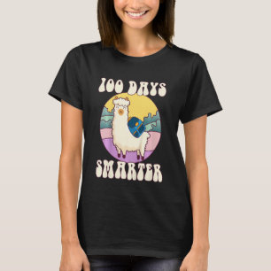 Kids 100 days smarter, Cute llama Happy 100th Day T-Shirt