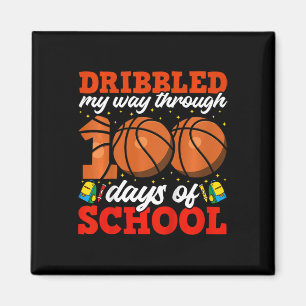 Kids 100th Day Of School Boys Basketball 100 Days  Magnet